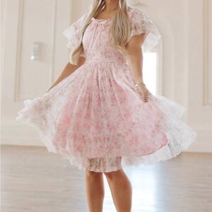 Ivy City Co Pink Floral Midi Dress